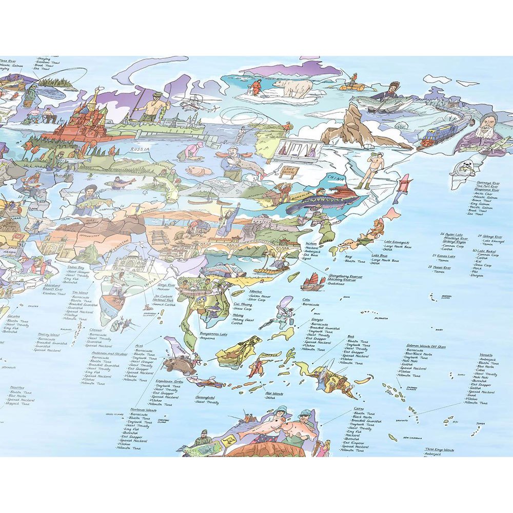 Купить Awesome maps FIS-PAP-354 карта Best Fishing Spots In The World Многоцветный 7ft.ru в интернет магазине Семь Футов