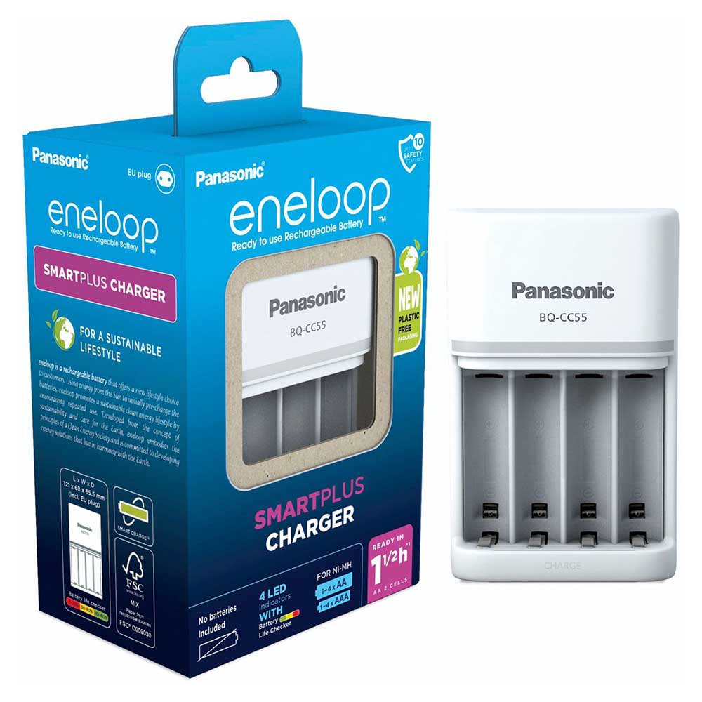 Купить Eneloop BQ-CC55E BQ-CC55 AA/AAA Зарядное устройство для аккумуляторов Белая White 7ft.ru в интернет магазине Семь Футов