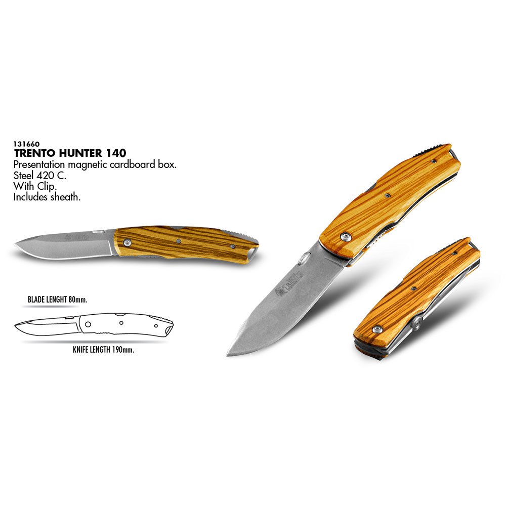 Купить Trento 131660 Hunter 140 Карманный нож Золотистый Brown / Light Brown 70 mm  7ft.ru в интернет магазине Семь Футов