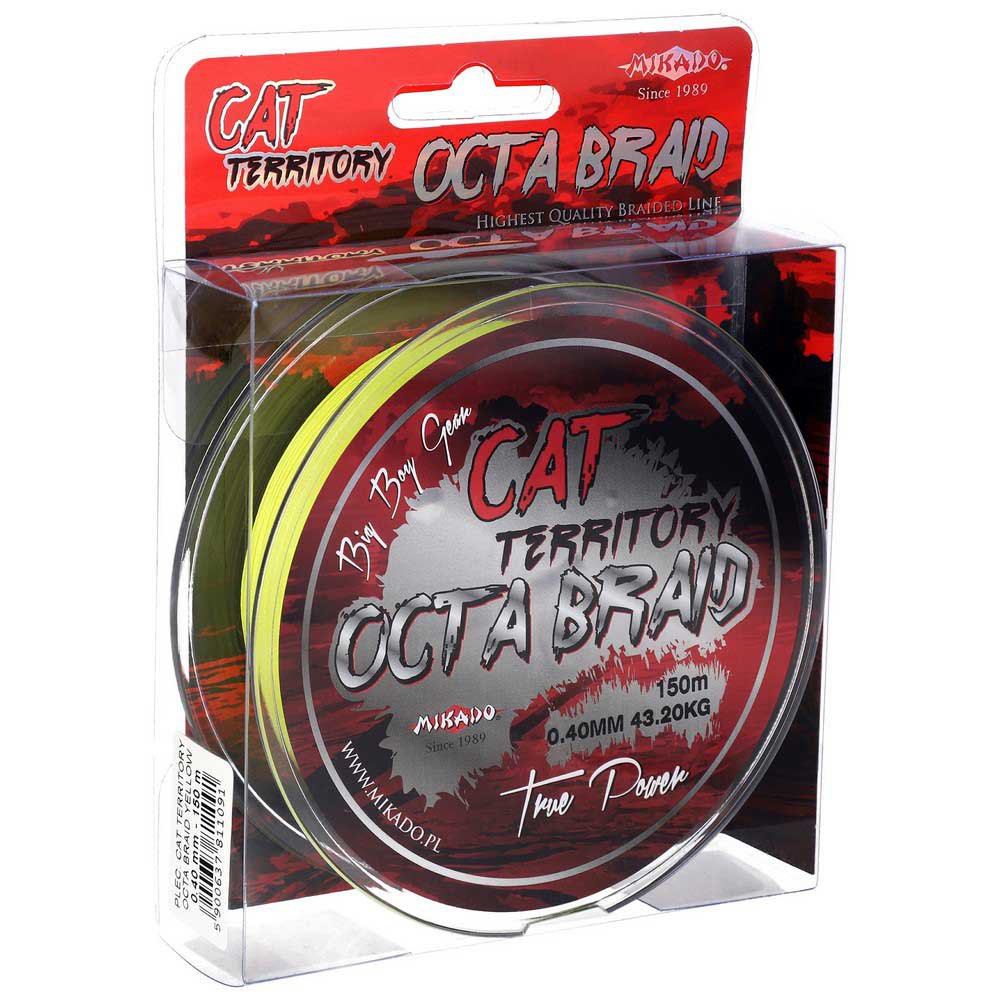 Купить Mikado Z38Y-070 Cat Territory Octa Плетеная леска 150 м Желтый Yellow 0.700 mm  7ft.ru в интернет магазине Семь Футов
