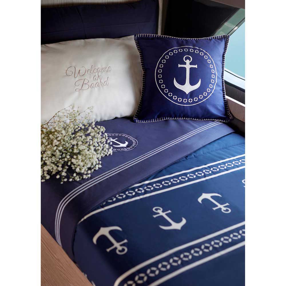Купить Набор подушек с наполнителем Marine Business Santorini 53728 400x400мм 2шт из сине-белого хлопка 7ft.ru в интернет магазине Семь Футов