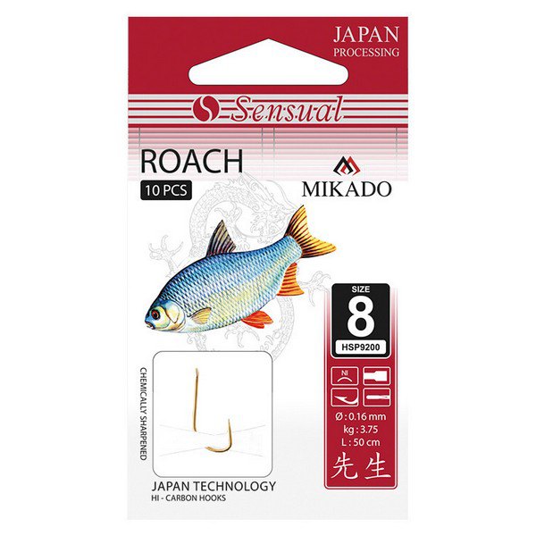 Купить Mikado HSP9200-12G-012 Sensual Roach Связанные Крючки 0.120 мм Золотистый Gold 12  7ft.ru в интернет магазине Семь Футов