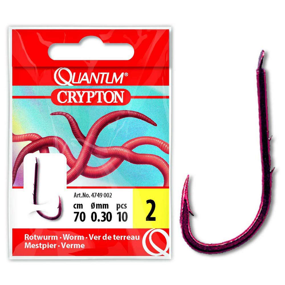 Купить Quantum fishing 4749008 Crypton Red Worm 0.220 Mm Связанные Крючки Черный Red 8  7ft.ru в интернет магазине Семь Футов