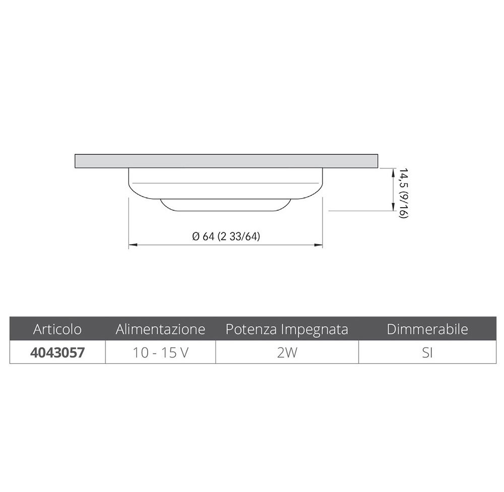 Купить Quick italy 4043057 Miro´ 10-15V 64x64x14.5 mm Потолочный светильник Серебристый Silver 133 Lumens  7ft.ru в интернет магазине Семь Футов