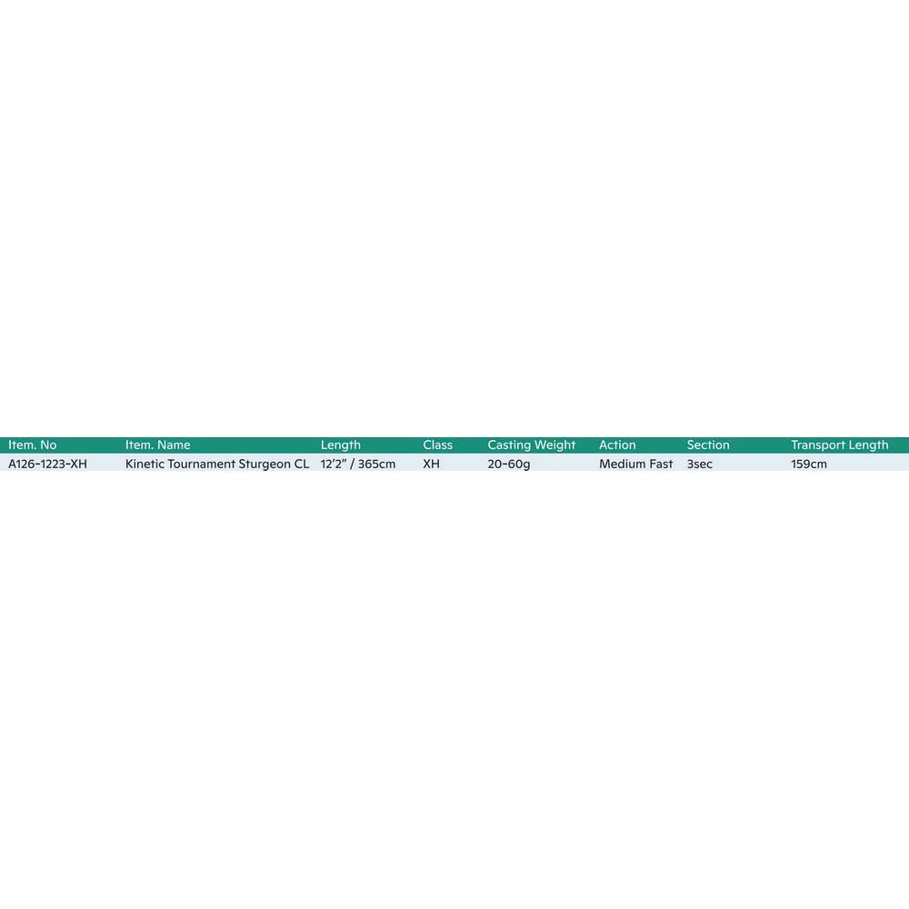 Купить Kinetic A126-1223-XH Tournament Sturgeon CL Спиннинговая Удочка Черный Grey 3.72 m  7ft.ru в интернет магазине Семь Футов