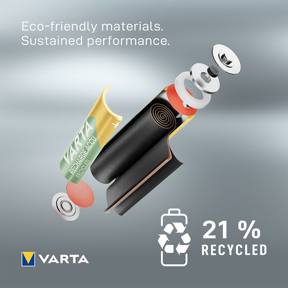 Купить Varta 38639 Переработанный 2100mAh AA Mignon Аккумуляторы Зеленый Silver 7ft.ru в интернет магазине Семь Футов