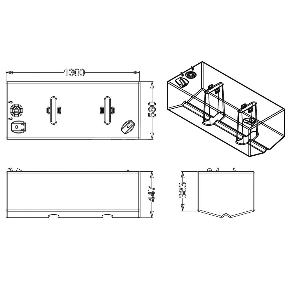 Купить Sic divisione elettronica 2323189 271L Жесткий топливный бак Бесцветный White 130 x 56 x 44.7 cm  7ft.ru в интернет магазине Семь Футов