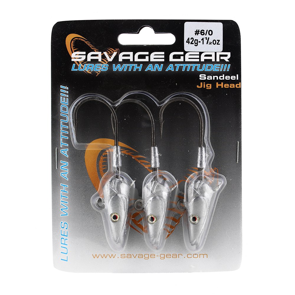 Купить Джиг-головка Savage Gear Sandeel 42969 29гр крючок номер 4/0 цвет Silver 3шт/уп 7ft.ru в интернет магазине Семь Футов