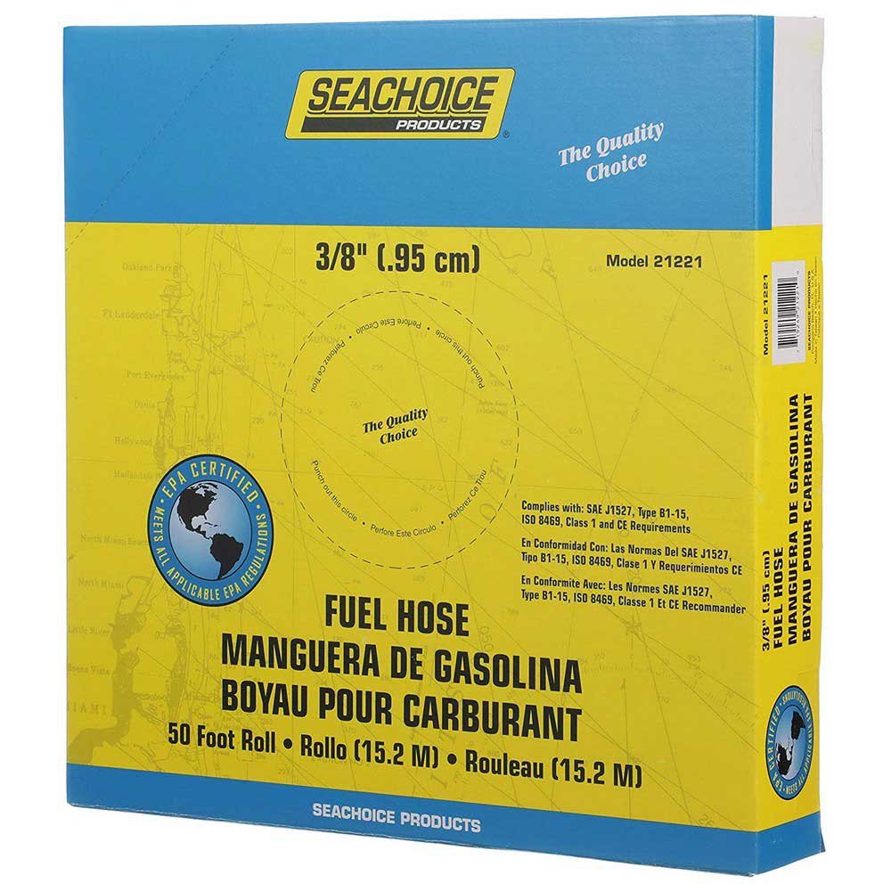 Купить Seachoice 50-21221 B1-15 Топливный шланг с низкой проницаемостью 15.2 m Черный Grey 3/8´´  7ft.ru в интернет магазине Семь Футов