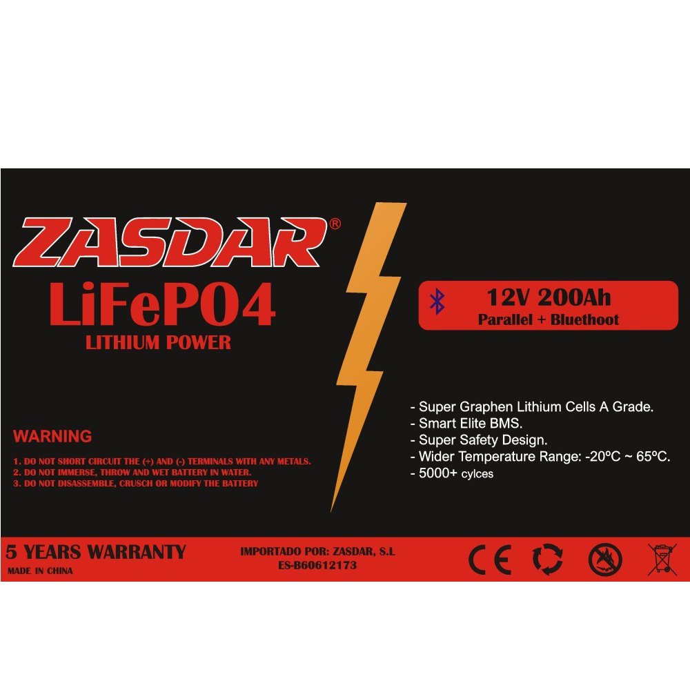 Купить Zasdar BLF-31 Lifepo4 12V 200Ah Bluetooth Зарядное устройство литиевой батареи Черный Black 7ft.ru в интернет магазине Семь Футов