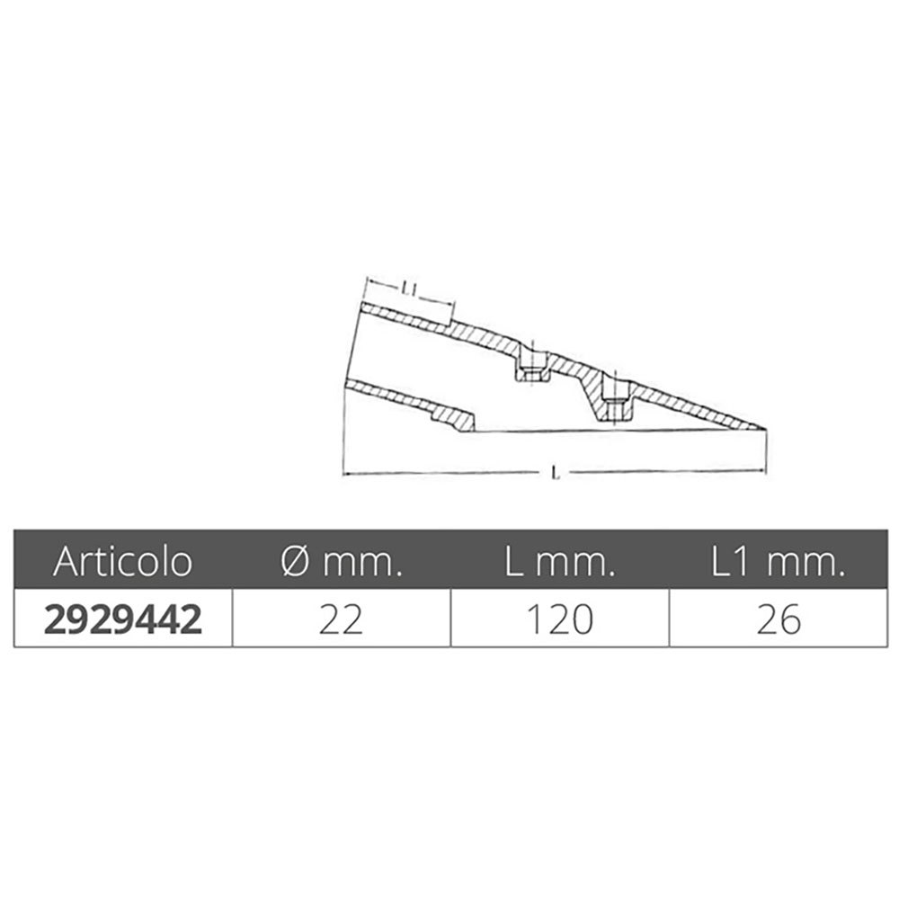 Купить Forniture nautiche italiane 2929442 16° Торцевая крышка поручня из нержавеющей стали Серебристый Silver 20 mm  7ft.ru в интернет магазине Семь Футов