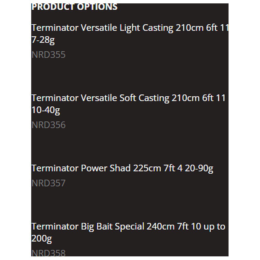 Купить Fox rage NRD355 Terminator Versatile Light Удочка для мультипликатора Черный 2.10 m  7ft.ru в интернет магазине Семь Футов