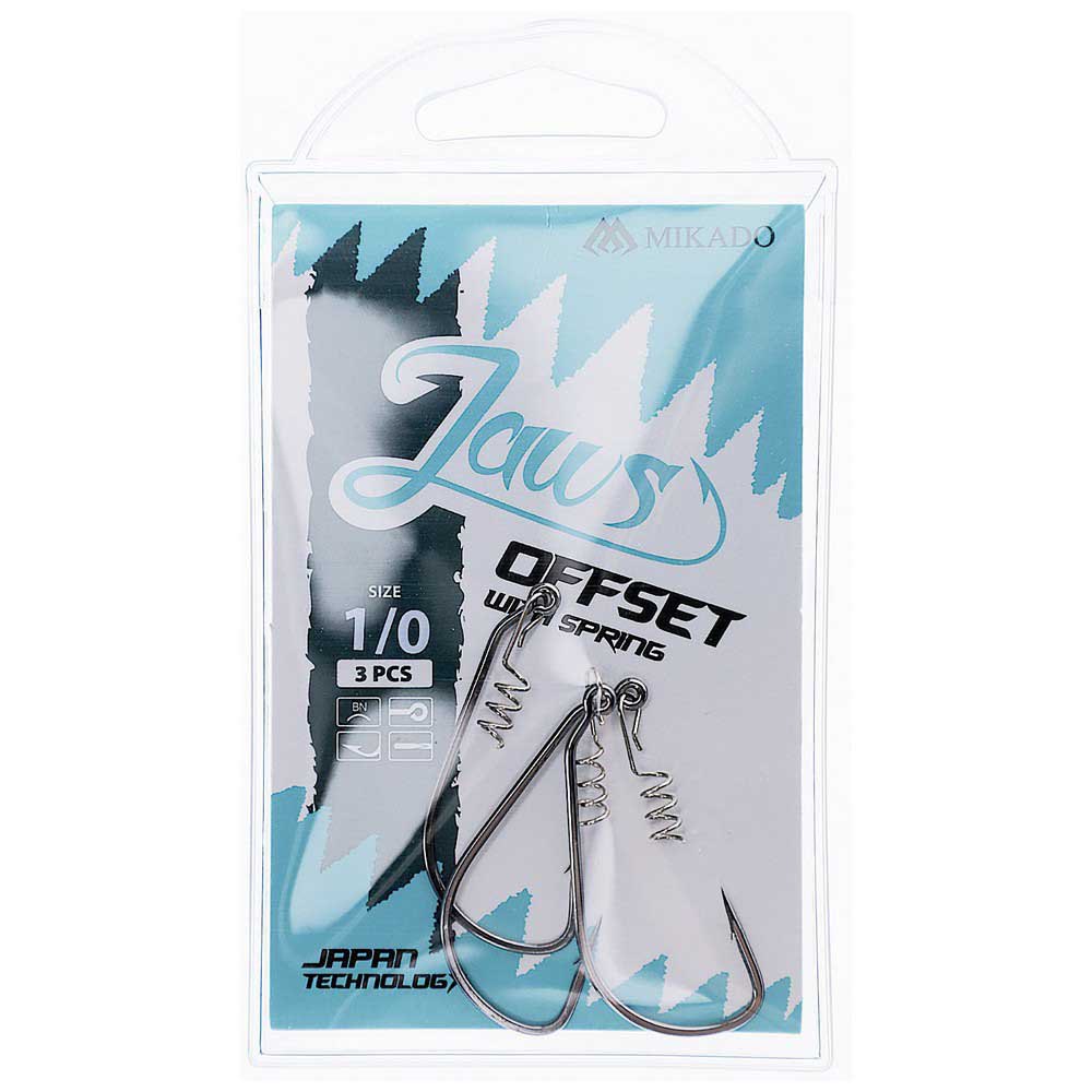 Купить Mikado HJA03-3/0 Jaws Offset С винтовым техасским крючком Серебристый Silver 3/0  7ft.ru в интернет магазине Семь Футов