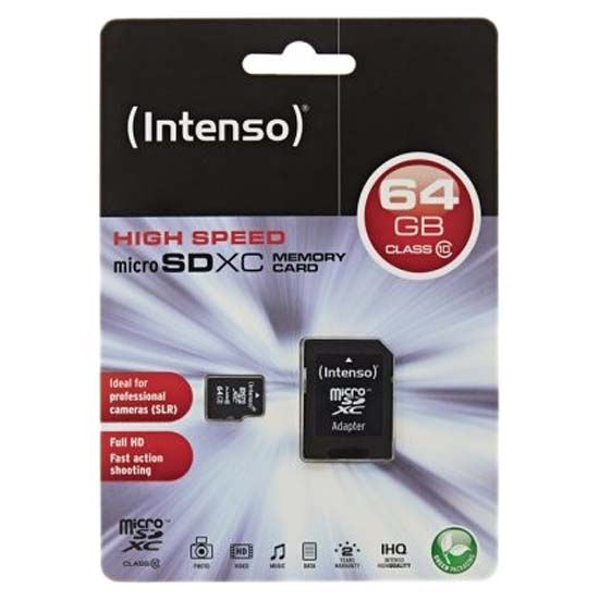 Купить Intenso 3413490 Class 10 64GB Карта памяти Micro SD Черный Black 7ft.ru в интернет магазине Семь Футов