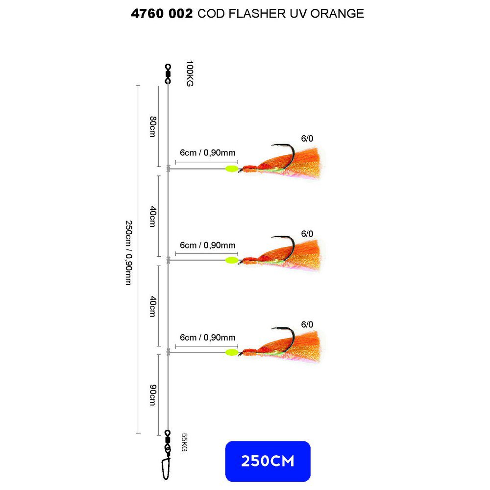 Купить SPRO 004760-00002-00000-00 COD Flasher Перо Троллинга Оранжевый UV Orange 7ft.ru в интернет магазине Семь Футов