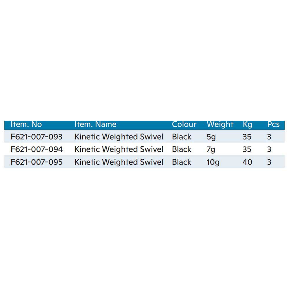 Купить Kinetic F621-007-094 Weighted Вертлюги 3 единицы Черный Black 7 g  7ft.ru в интернет магазине Семь Футов