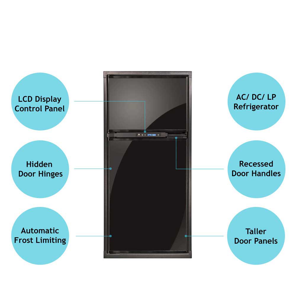 Купить Холодильник в 3-ходовом исполнении Norcold Polar Series 121-NA7LX3R 600x1500x610мм 198л 120В черный из нержавеющей стали 7ft.ru в интернет магазине Семь Футов