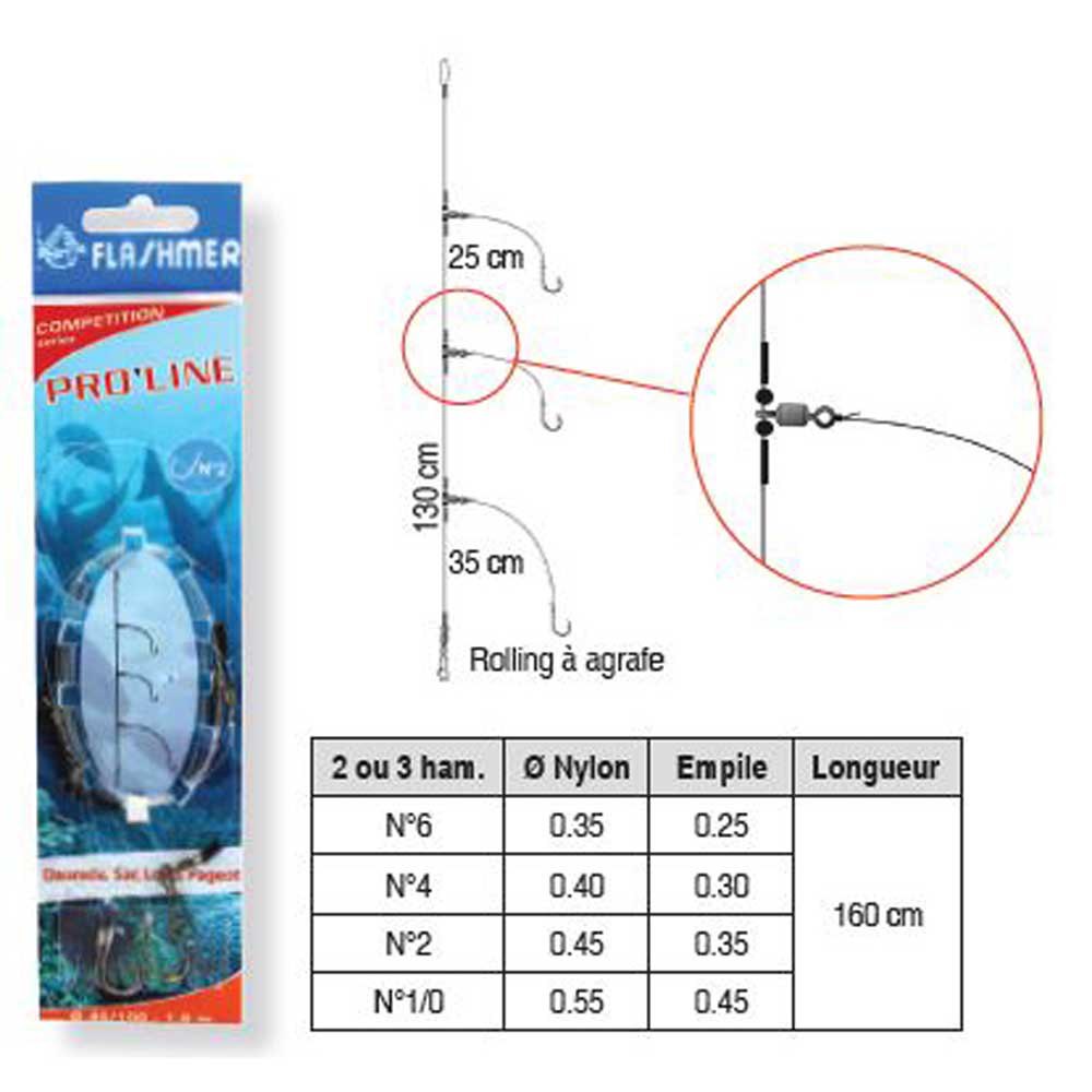 Купить Flashmer BDPL36 Pro-Line Лидер 3 крючки Голубой Grey 0.350 mm  7ft.ru в интернет магазине Семь Футов