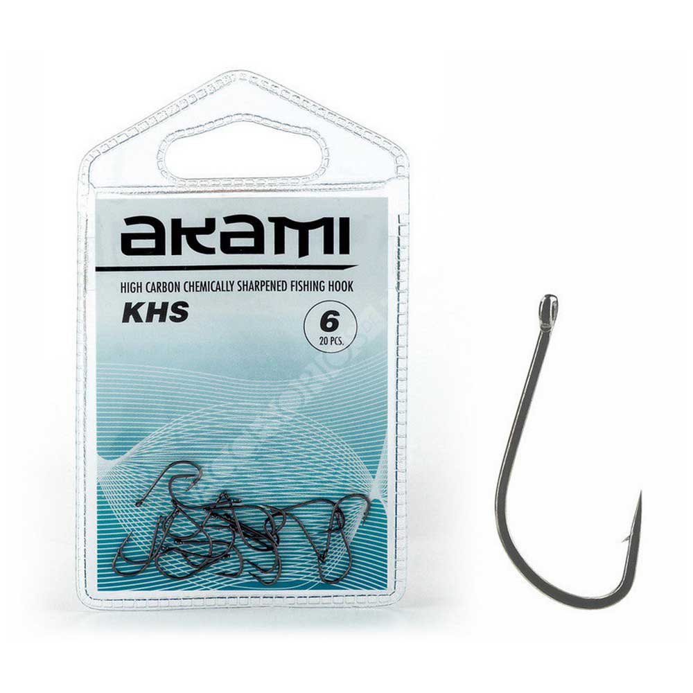 Купить Akami 014087 KHS Крючки С Одним Глазком 20 единицы Серый Black 7  7ft.ru в интернет магазине Семь Футов