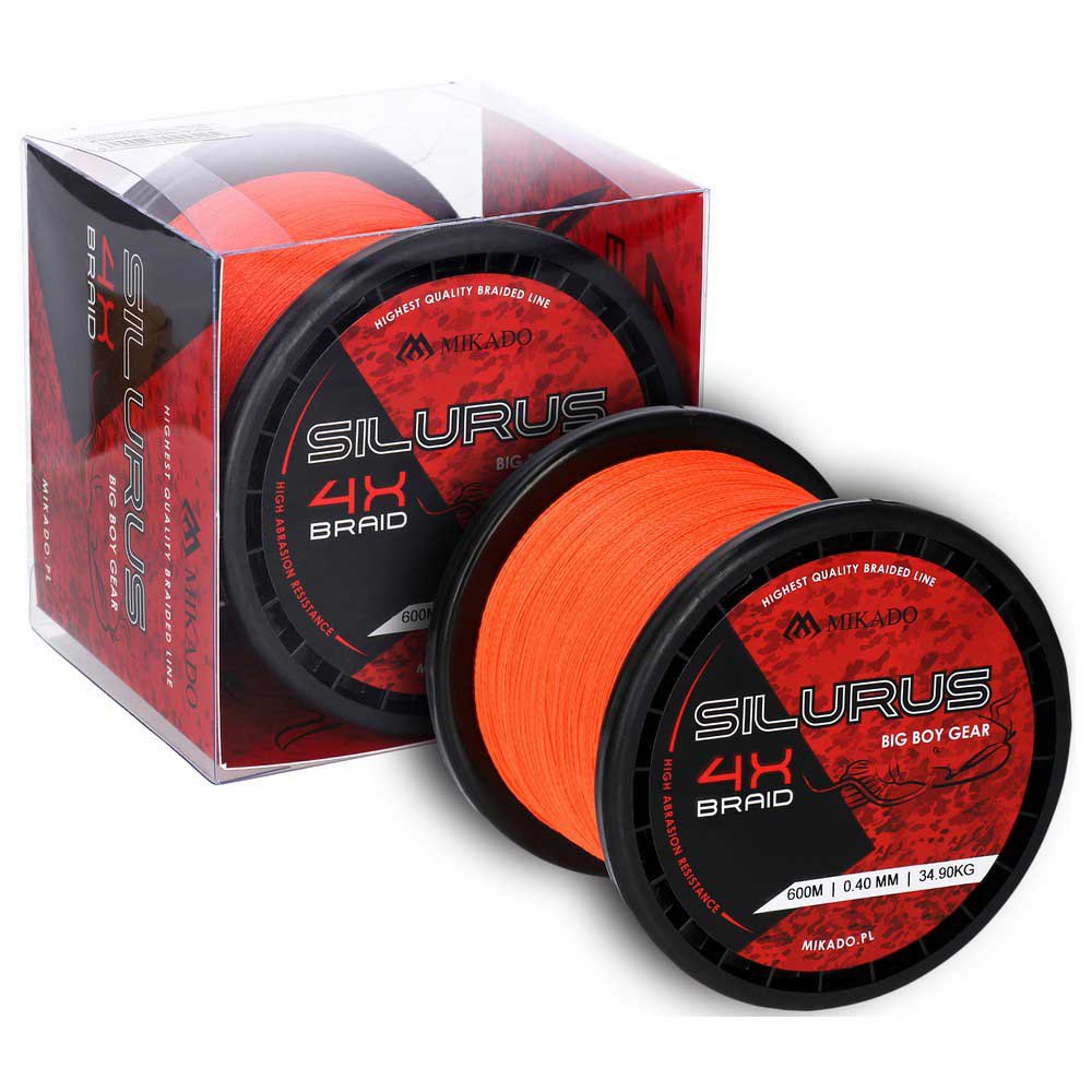 Купить Mikado ZSI00O-600-0.35 Silurus 4X Плетеная леска 600 м Оранжевый Fluo Orange 0.350 mm  7ft.ru в интернет магазине Семь Футов