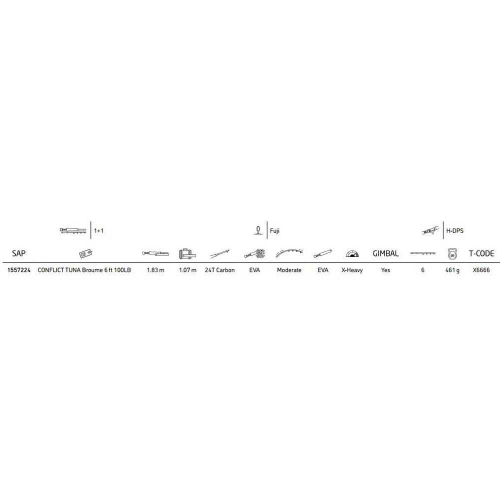 Купить PENN 1557224 Conflict Tuna Broumé Спиннинговая Удочка Черный Black 1.82 m  7ft.ru в интернет магазине Семь Футов