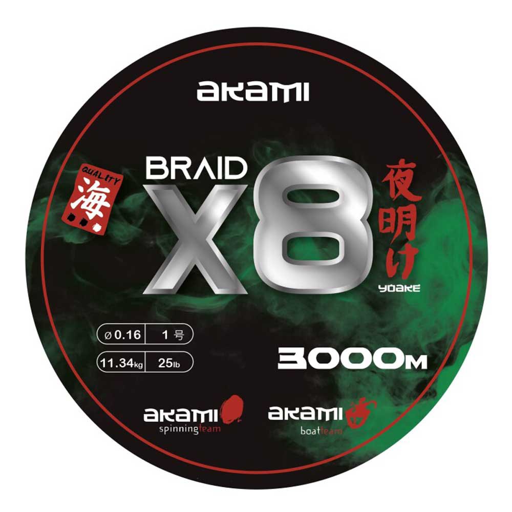 Купить Akami 055452 Yoake X8 Плетеный 3000 m Зеленый  Dark Green 0.180 mm  7ft.ru в интернет магазине Семь Футов