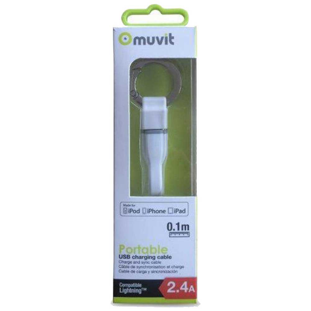 Купить Muvit MUUSC0168 USB-кабель для ключей Lightning MFI 2.4A 0.1 M Белая White 7ft.ru в интернет магазине Семь Футов
