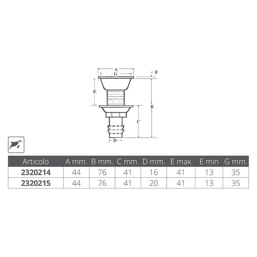 Купить Forniture nautiche italiane 2320214 Прямой бак из нержавеющей стали Серебристый Silver 16 mm  7ft.ru в интернет магазине Семь Футов