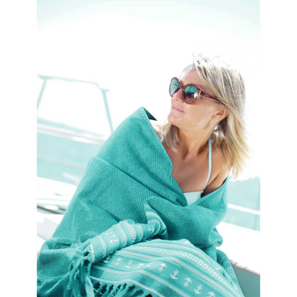 Купить Полотенце махровое Marine Business Santorini 53007 1800x1000мм из бирюзового хлопка 7ft.ru в интернет магазине Семь Футов