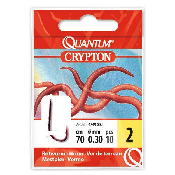 Купить Quantum fishing 4749006 Crypton Red Worm 0.250 Mm Связанные Крючки Черный Red 6  7ft.ru в интернет магазине Семь Футов