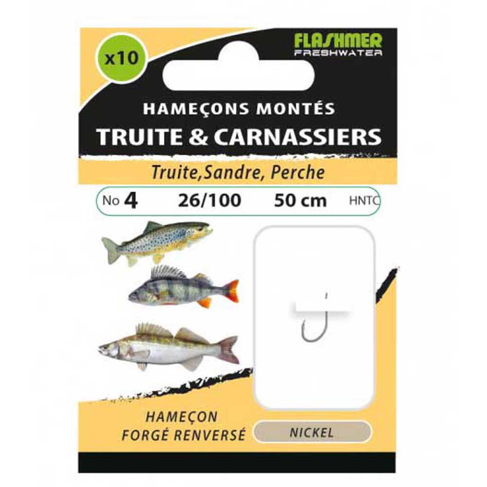 Купить Flashmer HNTC06D20 Trout И Carnassiers Связанный Крючок 0.200 Mm Серый Nickel 6  7ft.ru в интернет магазине Семь Футов