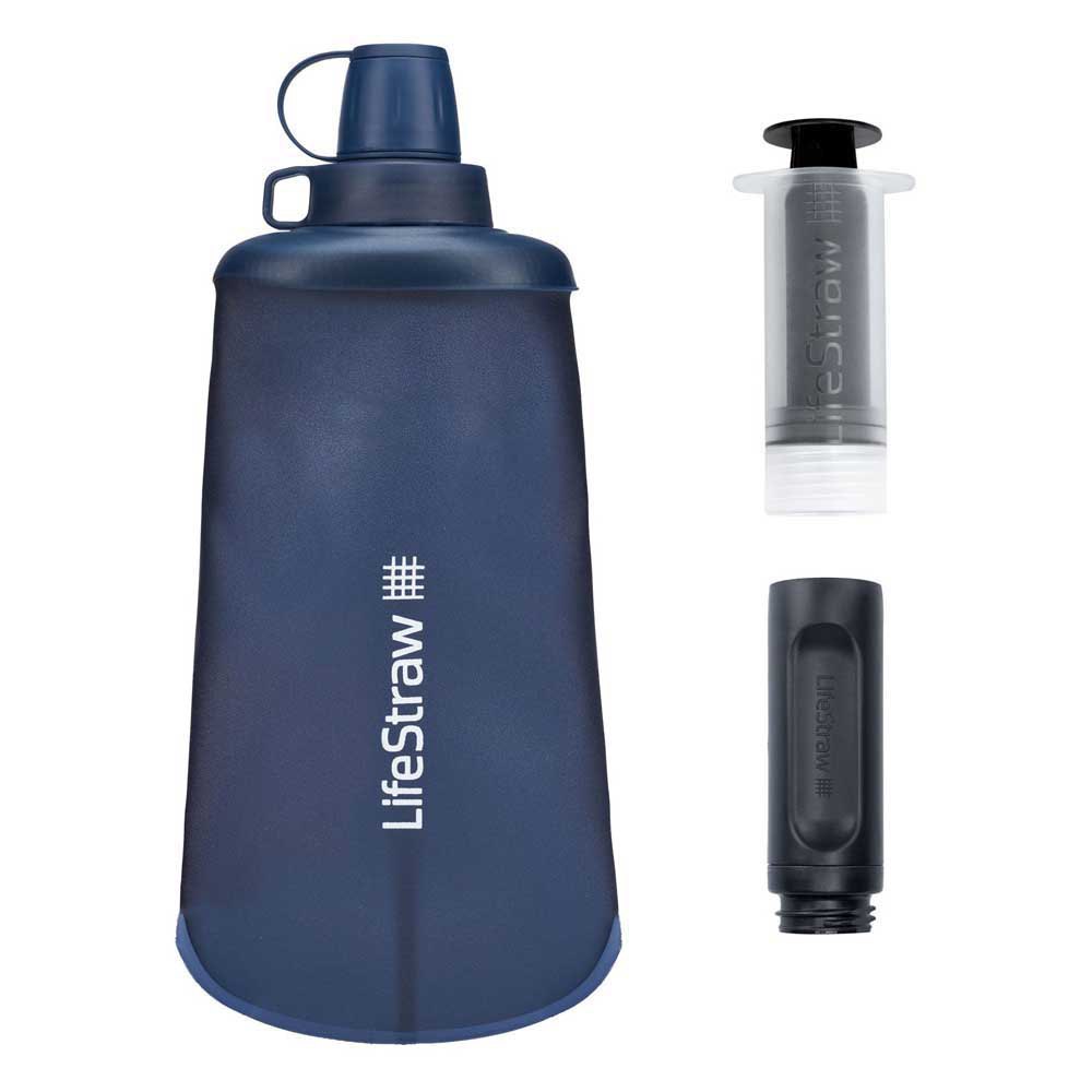 Купить Lifestraw LLSPSFMLGRWW Peak Series 650ml Складная бутылка с фильтром для воды Голубой Mountain Blue 7ft.ru в интернет магазине Семь Футов
