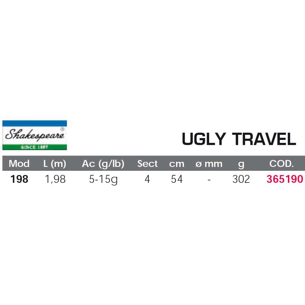 Купить Ugly stik 365190 Travel Спиннинговая Удочка Черный 1.98 m  7ft.ru в интернет магазине Семь Футов