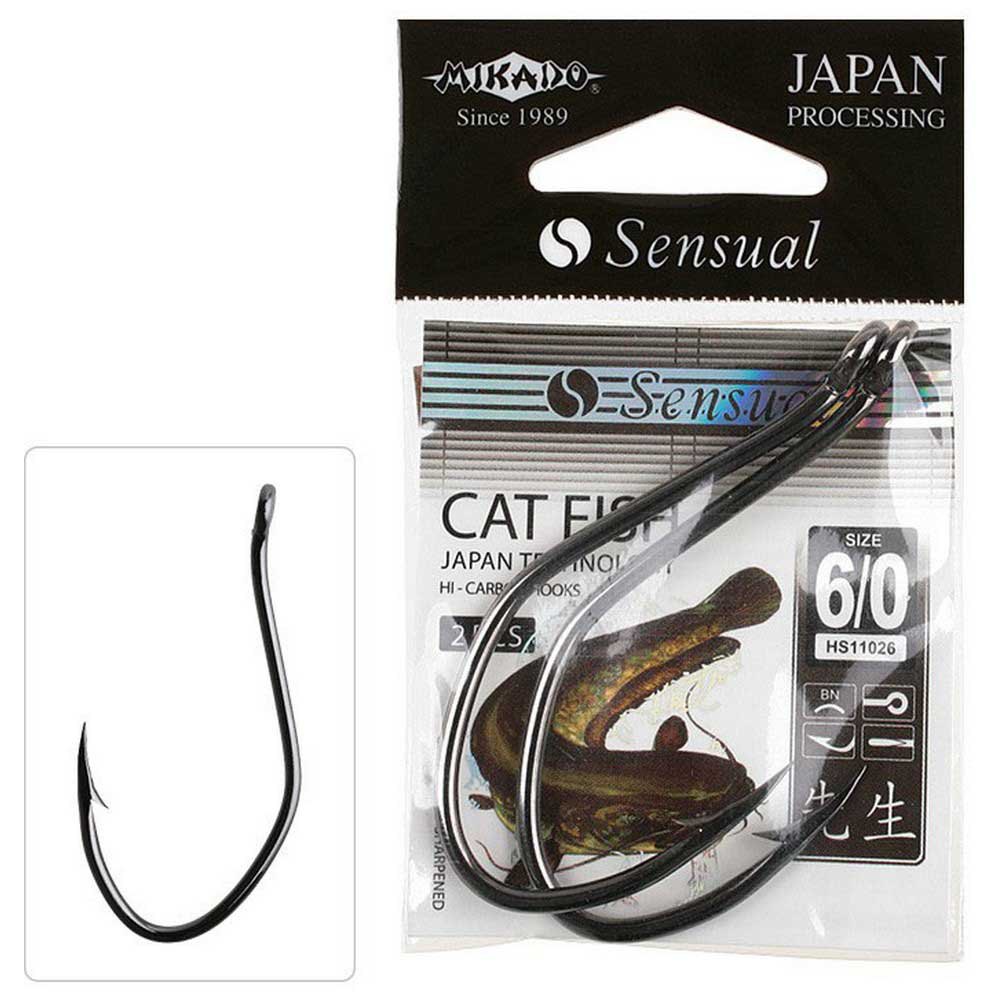 Купить Mikado HS11026-2/0B Sensual Cat Fish Крючки С Одним Глазком Серебристый Black Nickel 2/0  7ft.ru в интернет магазине Семь Футов