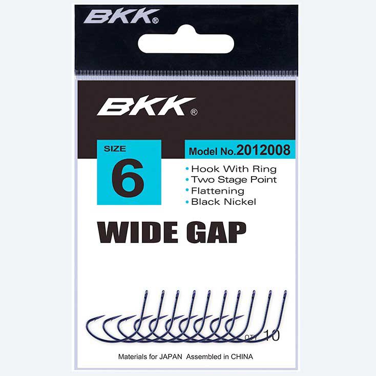 Купить BKK 2012008 4/0 Wide Gap-R Крюк Голубой  Black Nickel (6 pcs) 4/0  7ft.ru в интернет магазине Семь Футов