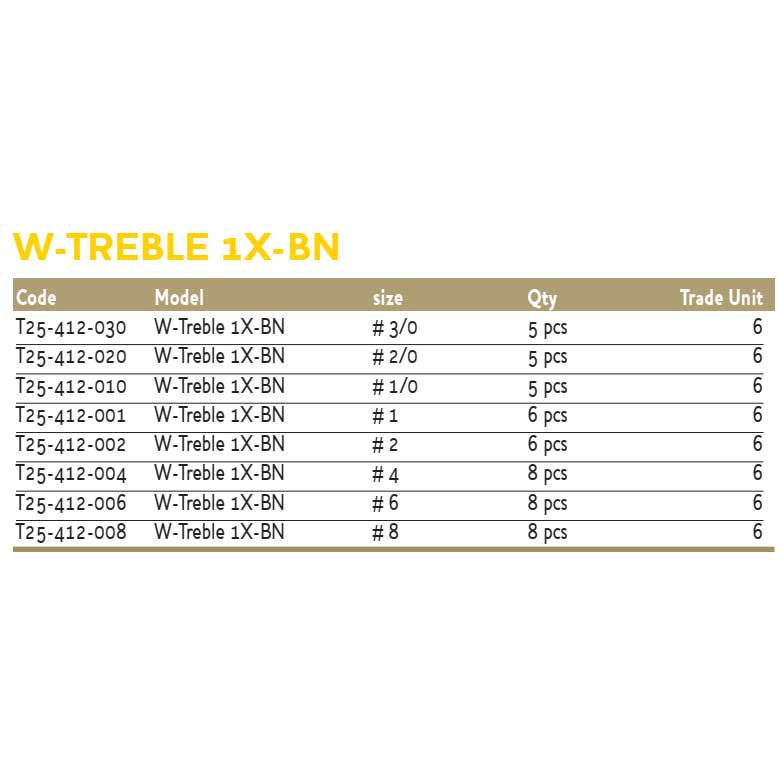 Купить Westin T25-412-004 W-Treble 1X BN Крюк Черный  Black Nickel 4  7ft.ru в интернет магазине Семь Футов