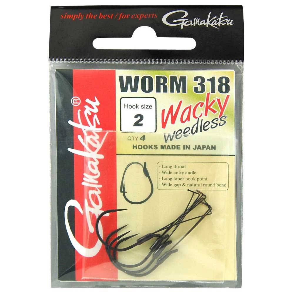 Купить Gamakatsu 185006-00200-00000-00 Worm 318 Wacky Weedless Зубчатый Крюк Черный Black 2/0  7ft.ru в интернет магазине Семь Футов
