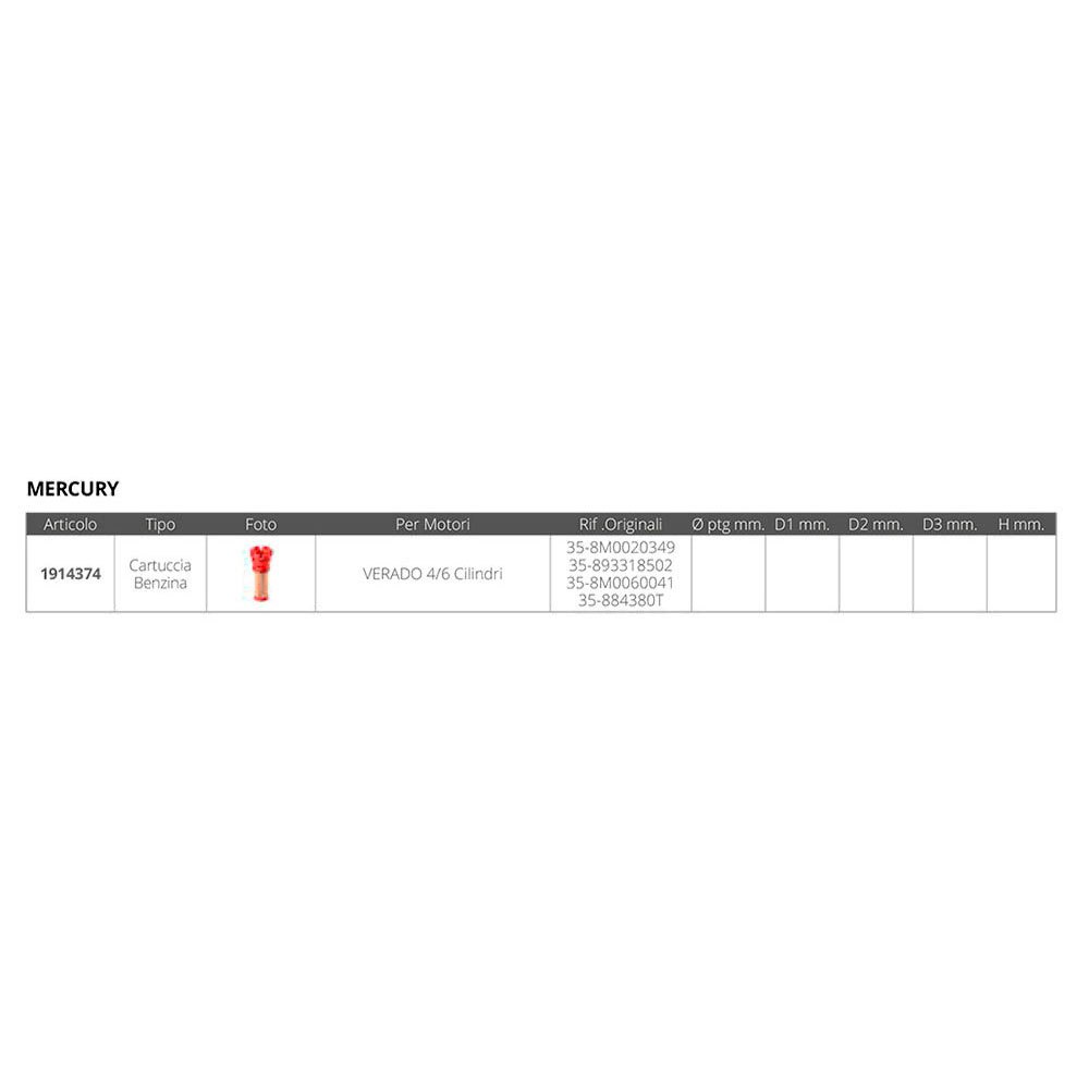 Купить Forniture nautiche italiane 1914374 Mercury Verado Запасная часть фильтра Золотистый Red 7ft.ru в интернет магазине Семь Футов