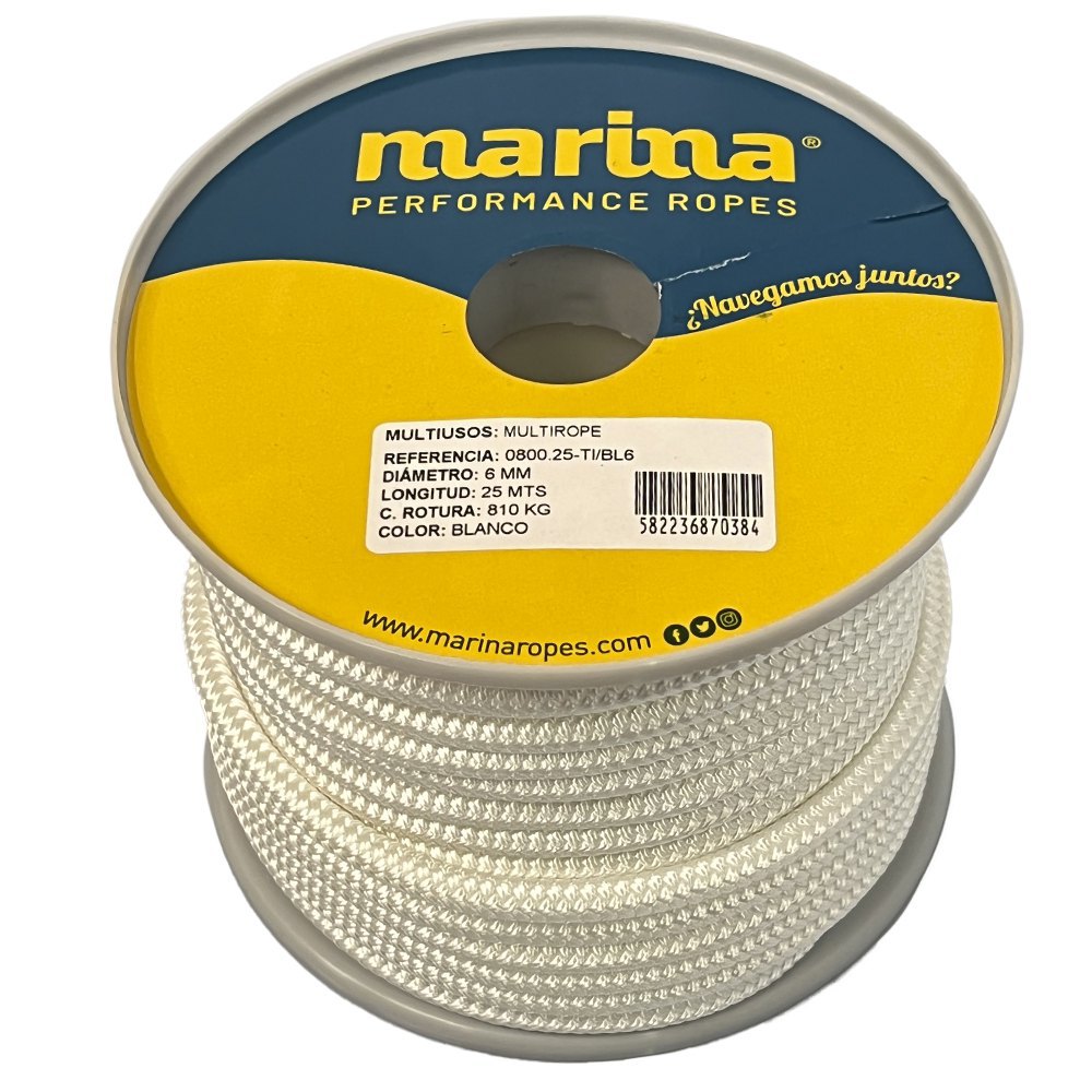 Купить Marina performance ropes 0800.100/BL8 Multirope 100 m Двойная плетеная веревка Золотистый White 8 mm  7ft.ru в интернет магазине Семь Футов