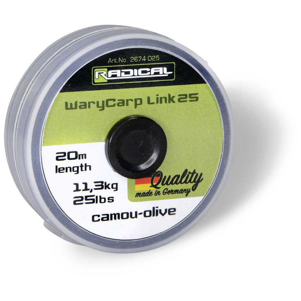 Купить Radical 2674035 WaryCarp Link Карповая Ловля 20 м Зеленый Camou-Olive 0.650 mm  7ft.ru в интернет магазине Семь Футов