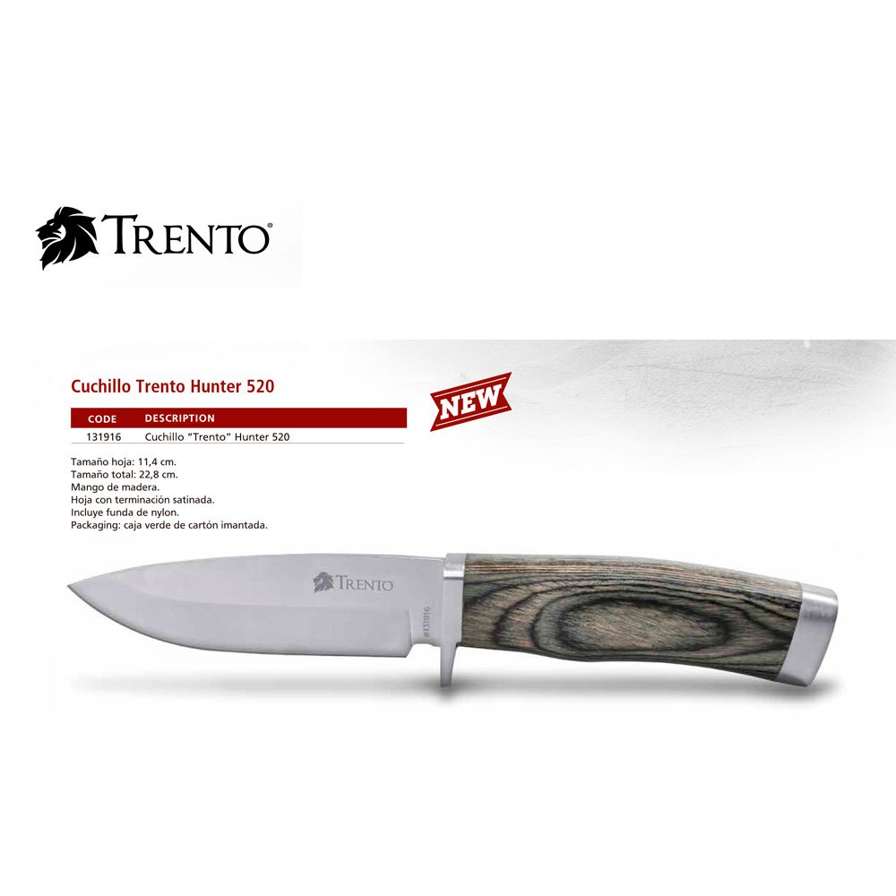 Купить Trento 131916 Hunter 520C Нож Серебристый  Grey 114 mm  7ft.ru в интернет магазине Семь Футов