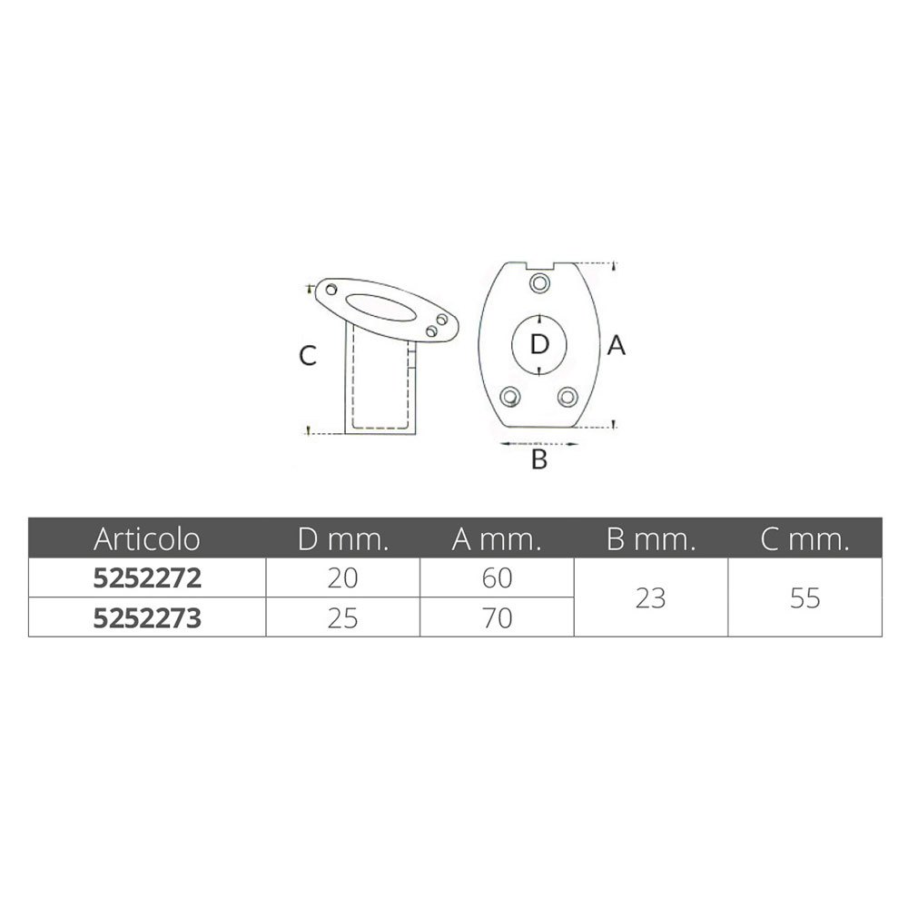 Купить Forniture nautiche italiane 5252273 Опора флагштока из нержавеющей стали Серебристый Grey 25 mm  7ft.ru в интернет магазине Семь Футов