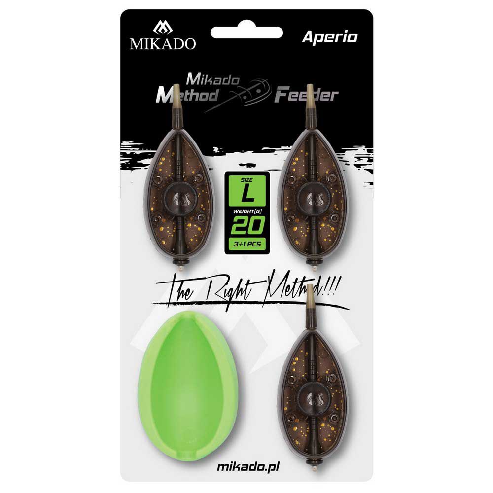 Купить Mikado AMFA03L-SET1B Method Aperio L B+Mould Set Кормушка фидерная прикормочная Коричневый Brown 15 / 20 / 30 g 7ft.ru в интернет магазине Семь Футов