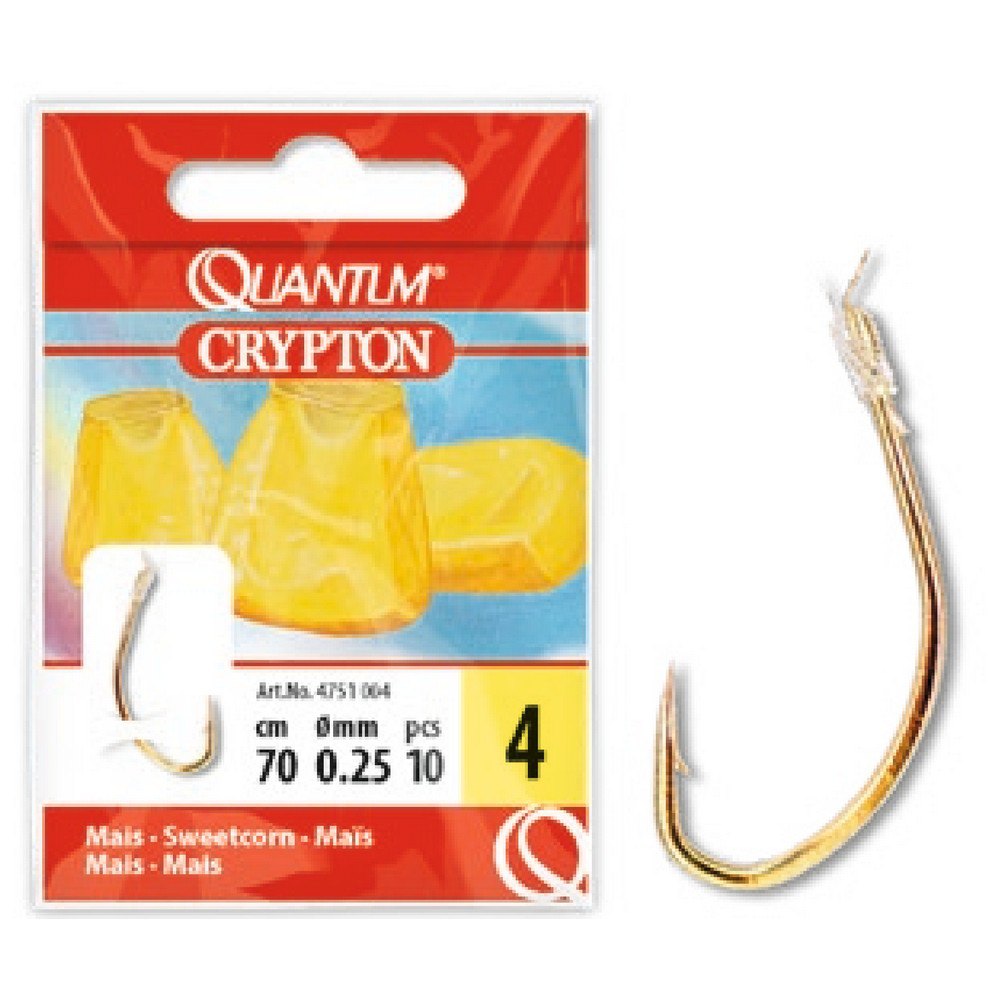 Купить Quantum fishing 4751010 Crypton Maize 0.180 Mm Связанные Крючки Золотистый Gold 10  7ft.ru в интернет магазине Семь Футов