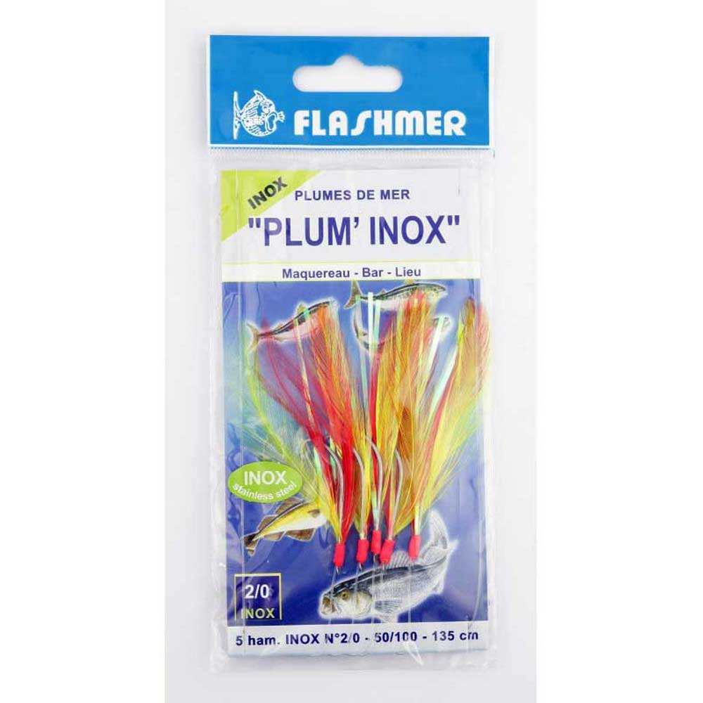 Купить Flashmer PFI5W Plum Inox Рыболовное Перо Белая White 2/0  7ft.ru в интернет магазине Семь Футов