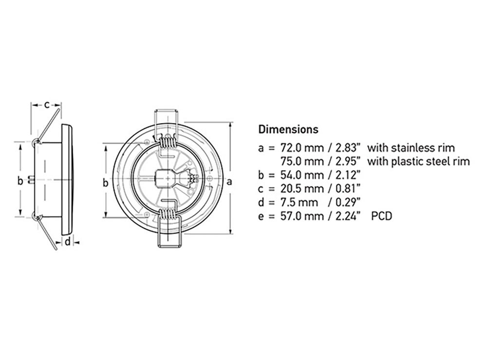 Купить Hella marine 4025020 Euroled 75 3W 12V 120 mm Теплый белый светодиодный свет Бесцветный White 190 Lumens  7ft.ru в интернет магазине Семь Футов