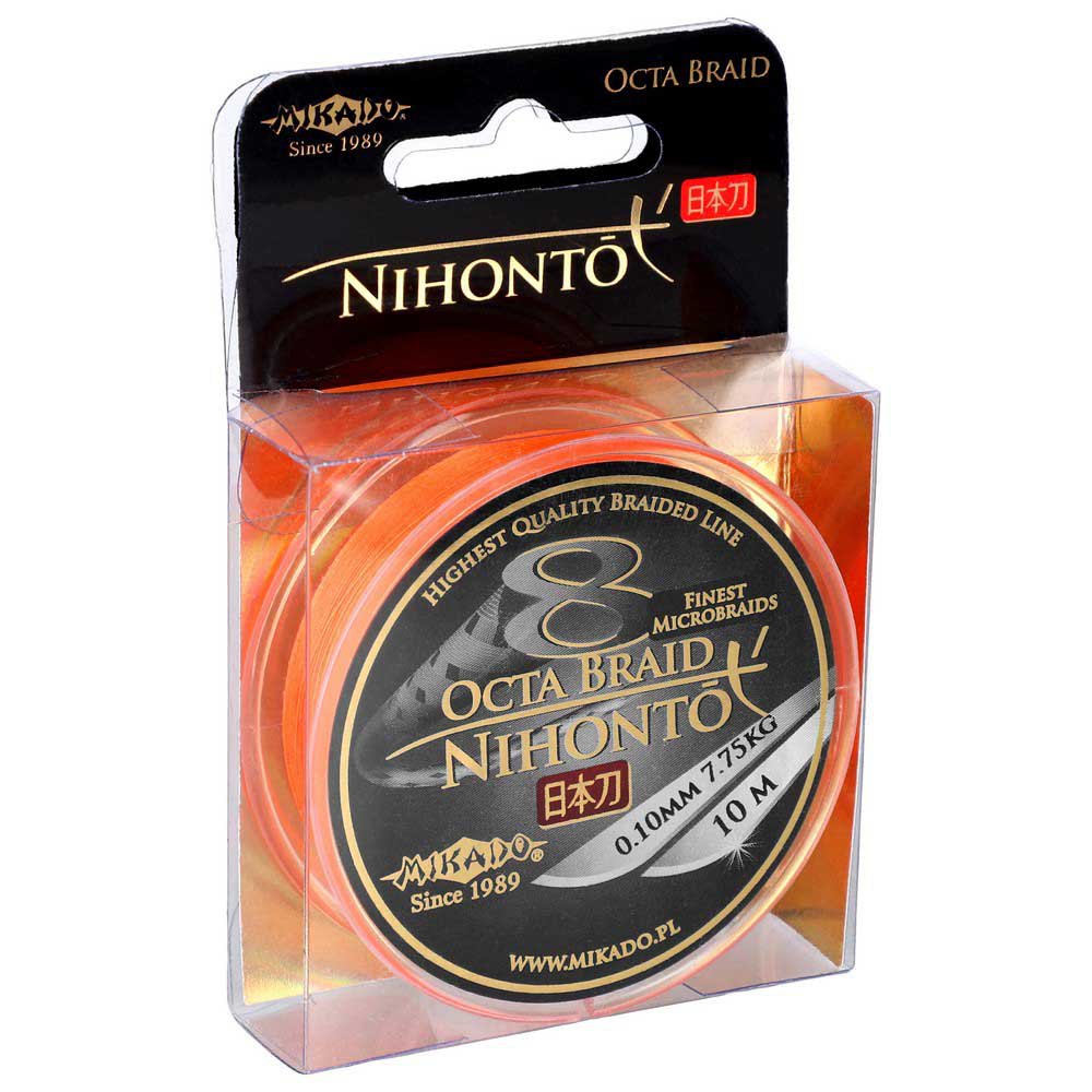 Купить Mikado Z23O-008 Nihonto Octa Плетеная леска 10 м Оранжевый Orange 0.080 mm  7ft.ru в интернет магазине Семь Футов