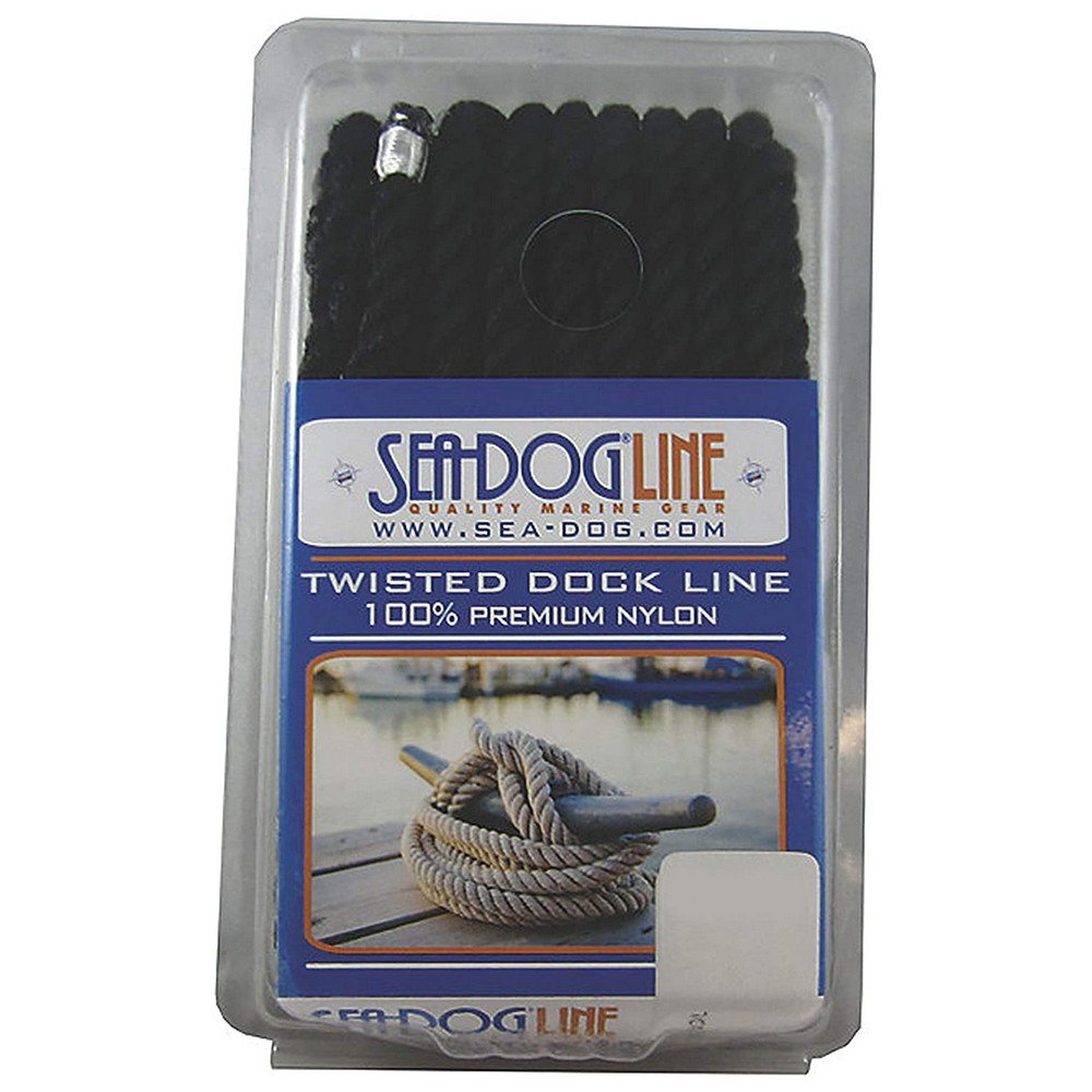 Купить Sea-dog line 354-302110010BK1 Premium Двойная плетеная нейлоновая док-веревка Черный Black 1 cm x 3 m  7ft.ru в интернет магазине Семь Футов