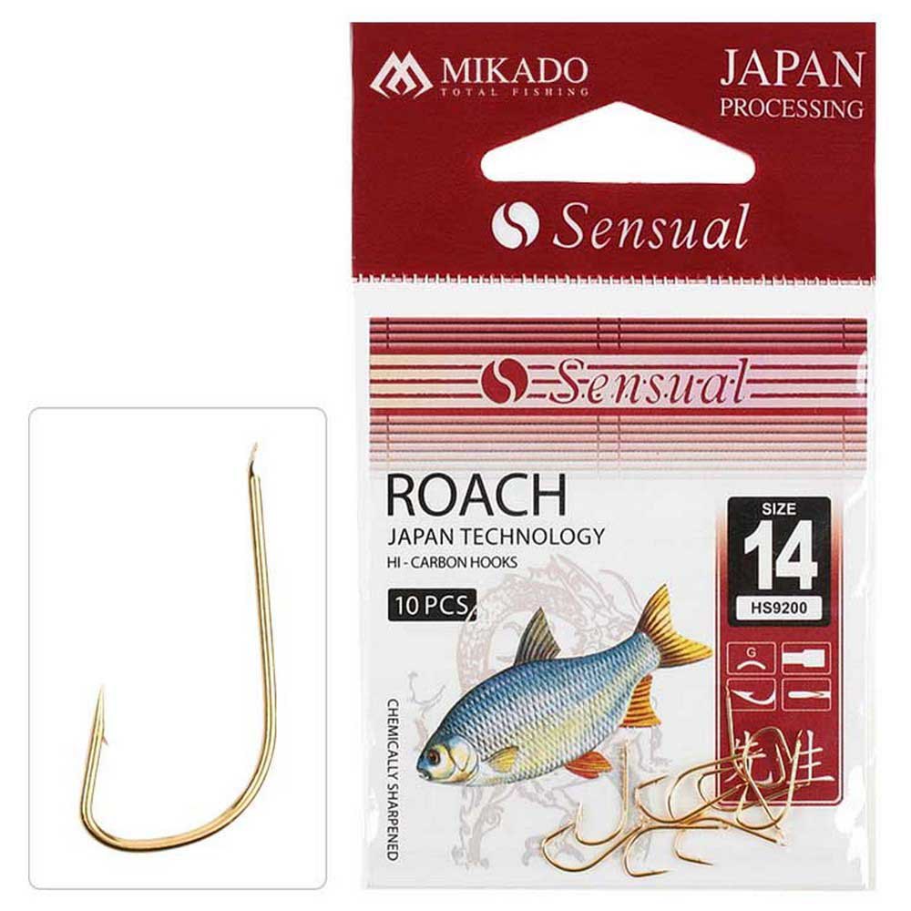 Купить Mikado HS9200-12G Sensual Roach 9200 Зубчатый Крюк Золотистый Golden 12  7ft.ru в интернет магазине Семь Футов