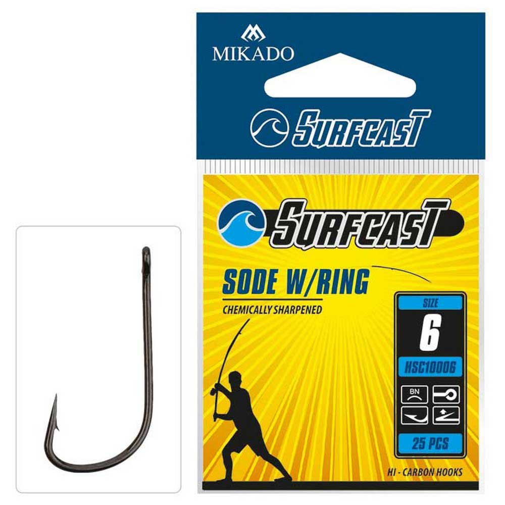 Купить Mikado HSC10006-6B Surfcast Sode Крючки С Одним Глазком Серебристый Black Nickel 6  7ft.ru в интернет магазине Семь Футов